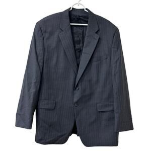 Lauren Ralph Lauren Vintage Men 47R Gray Pinstripe 100% Wool Blazer Suit Jacket